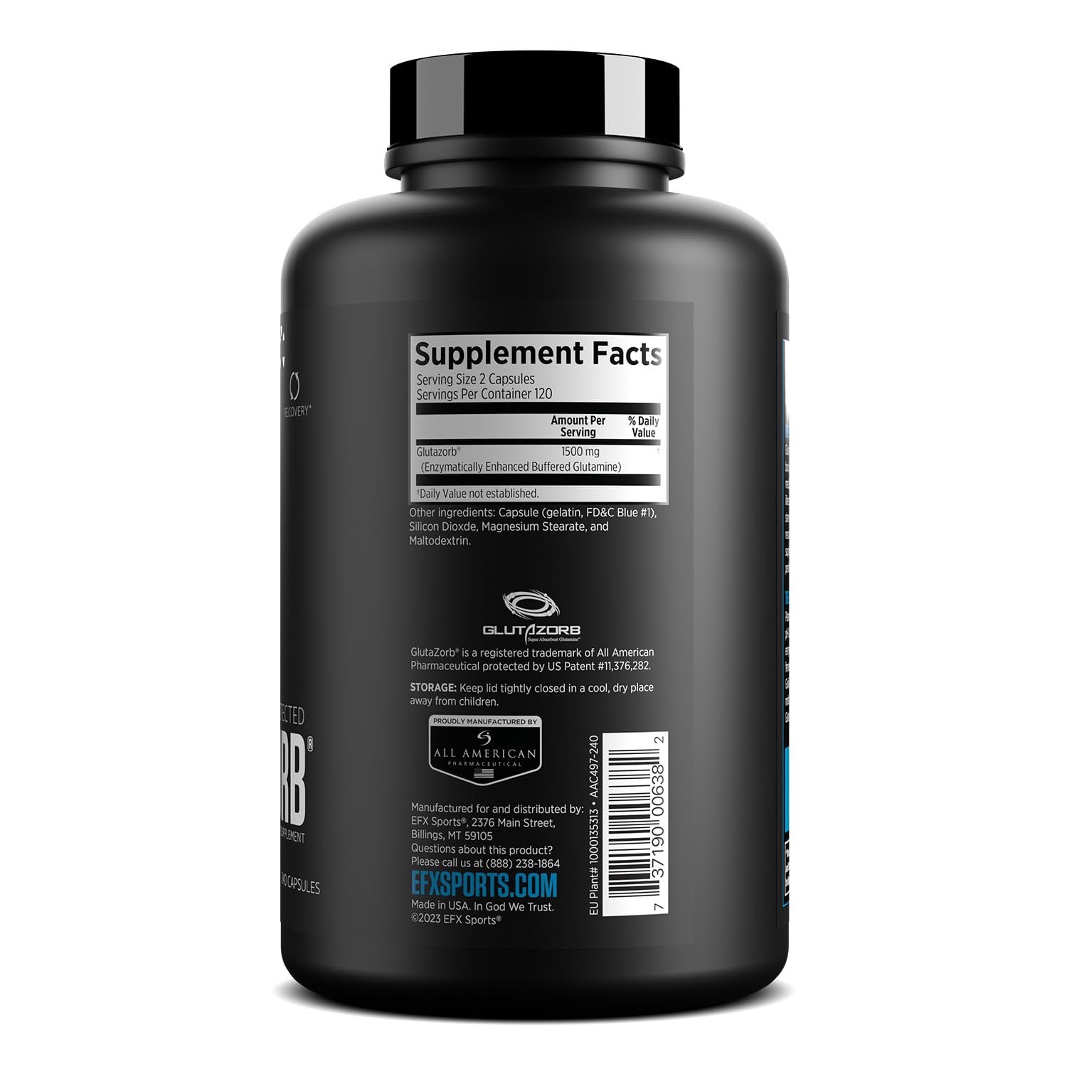 EFX Glutazorb capsules with digestive-support context for daily training routines.