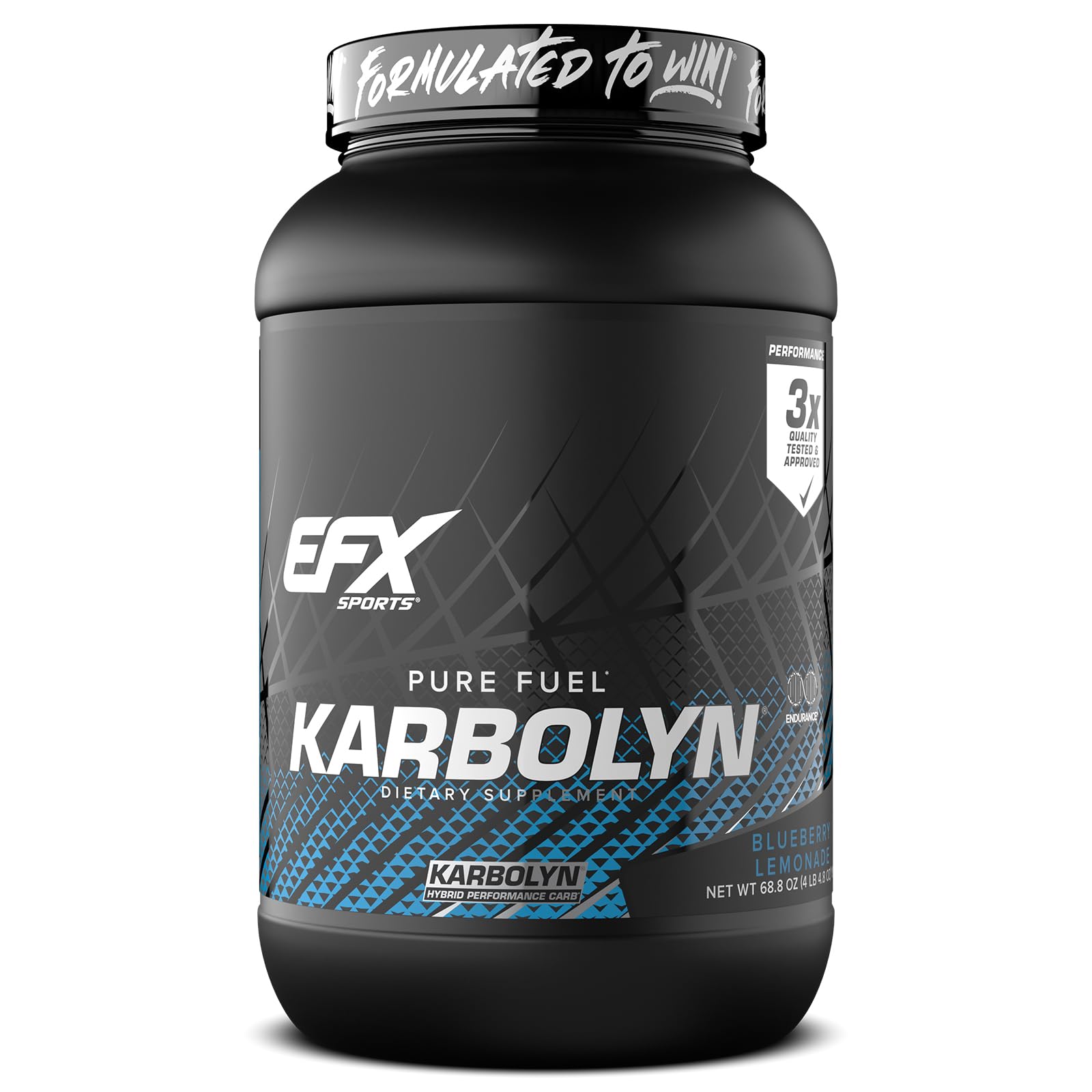 EFX Sports Karbolyn Fuel bottle with blueberry lemonade flavor for quick energy