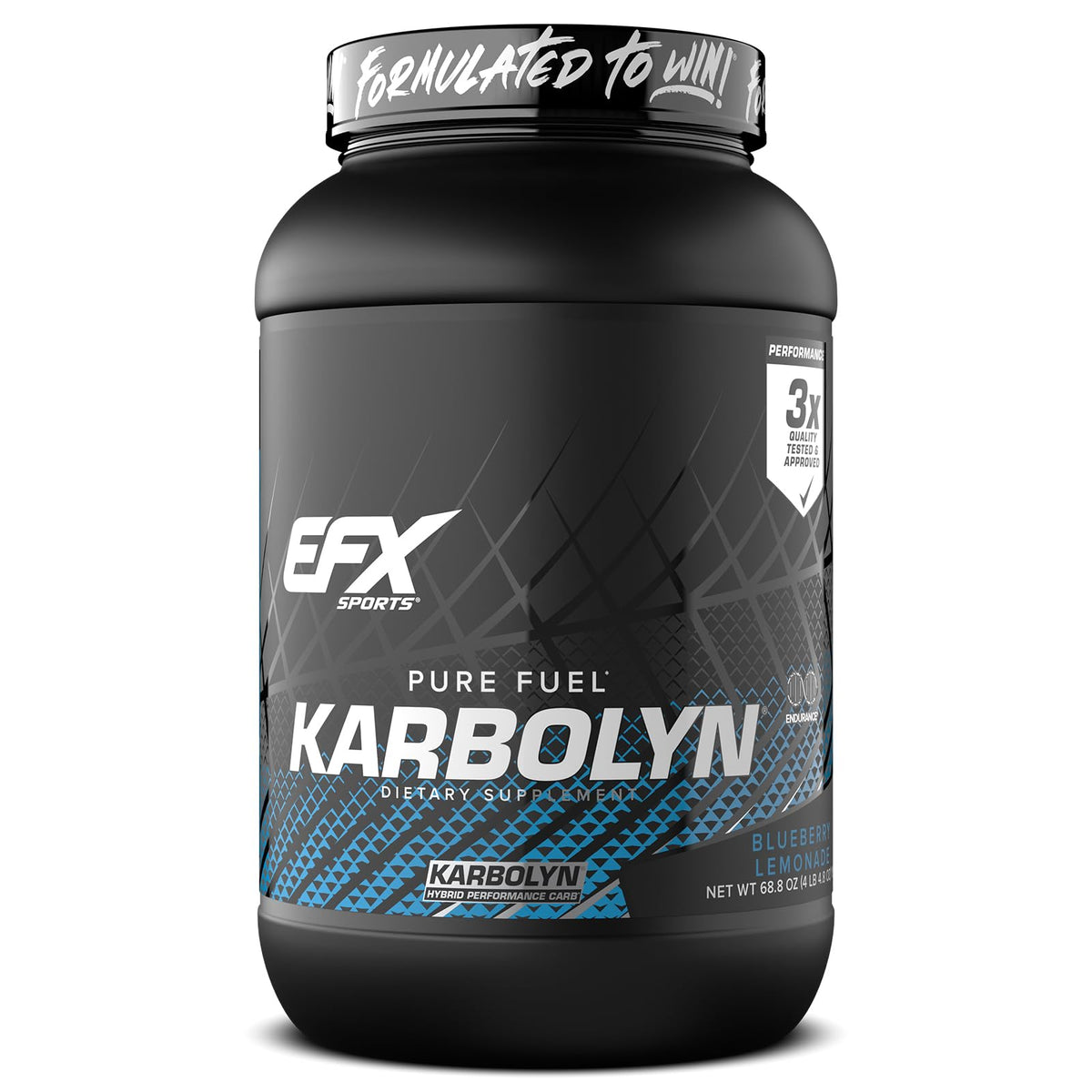 EFX Sports Karbolyn Fuel bottle with blueberry lemonade flavor for quick energy