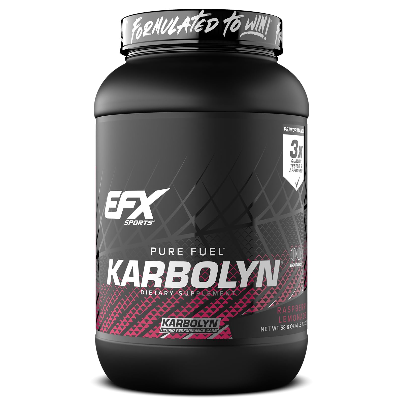 EFX Sports Karbolyn Fuel bottle front highlighting fast-acting energy