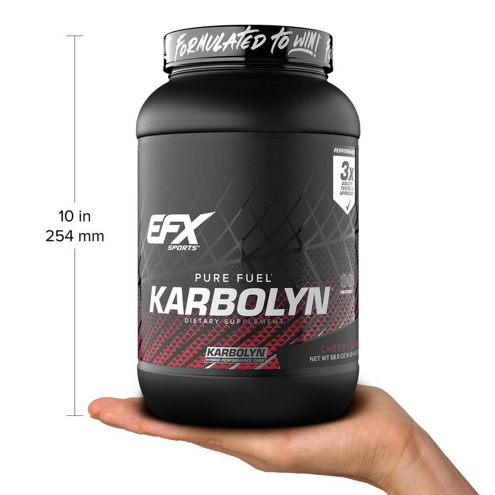 EFX Sports Karbolyn Fuel ingredients label emphasizes vegan-friendly formula