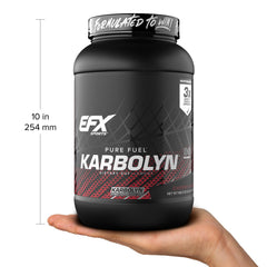 EFX Sports Karbolyn Fuel ingredients label emphasizes vegan-friendly formula