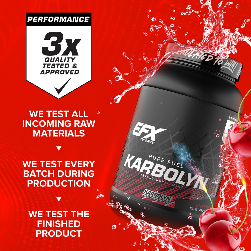 EFX Sports Karbolyn Fuel label close-up Cherry Bomb flavor
