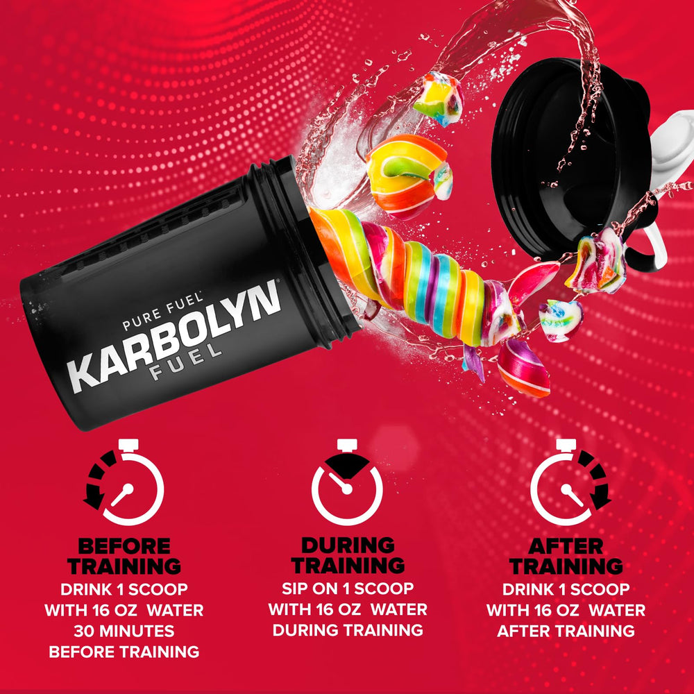 EFX Sports Karbolyn Fuel powder in glass conveying fast-digesting carbs for quick recovery