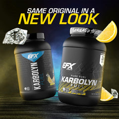 EFX Sports Karbolyn Fuel scoop with powder ready to mix for pre-workout energy.
