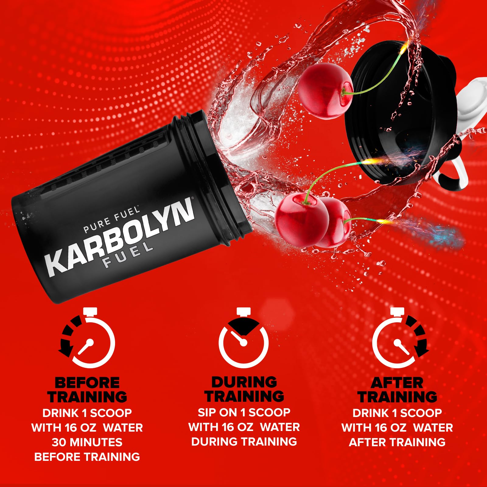 EFX Sports Karbolyn Fuel shaker shows ready-to-drink pre-workout energy