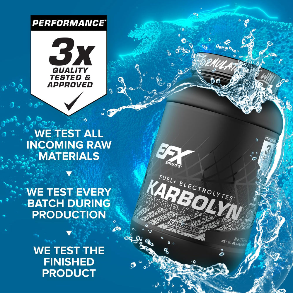 Glass of Karbolyn Hydrate mixed with water ready to drink during exercise