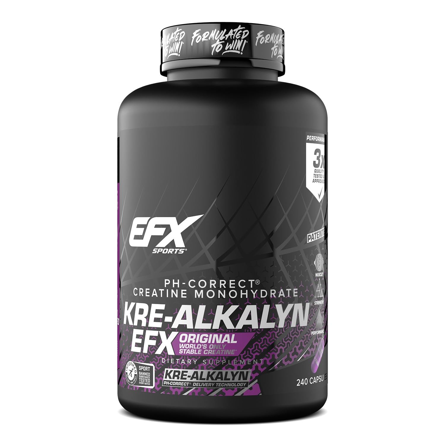 EFX Kre-Alkalyn EFX bottle cap for easy on-the-go capsules.