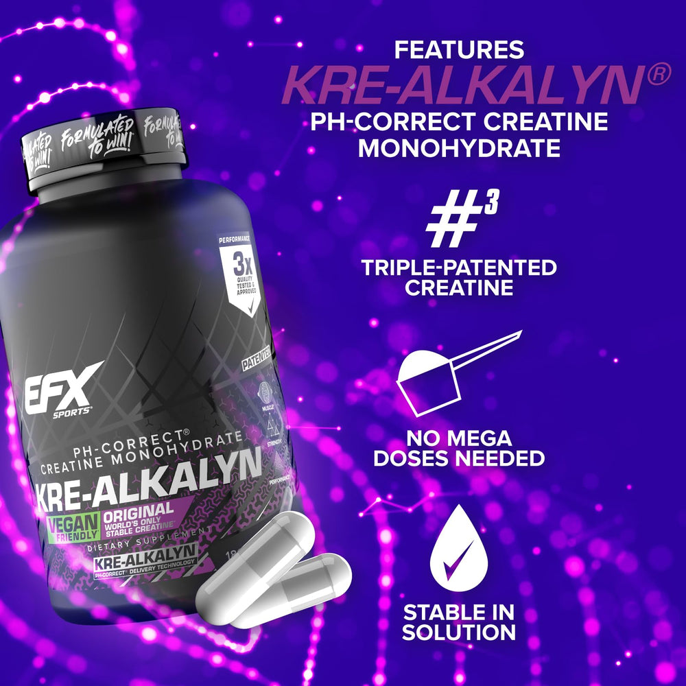 Kre-Alkalyn EFX packaging back with usage details.