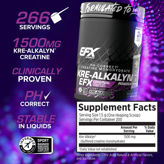 EFX Sports Kre-Alkalyn EFX powder scoop highlights easy dosing and quick blending.
