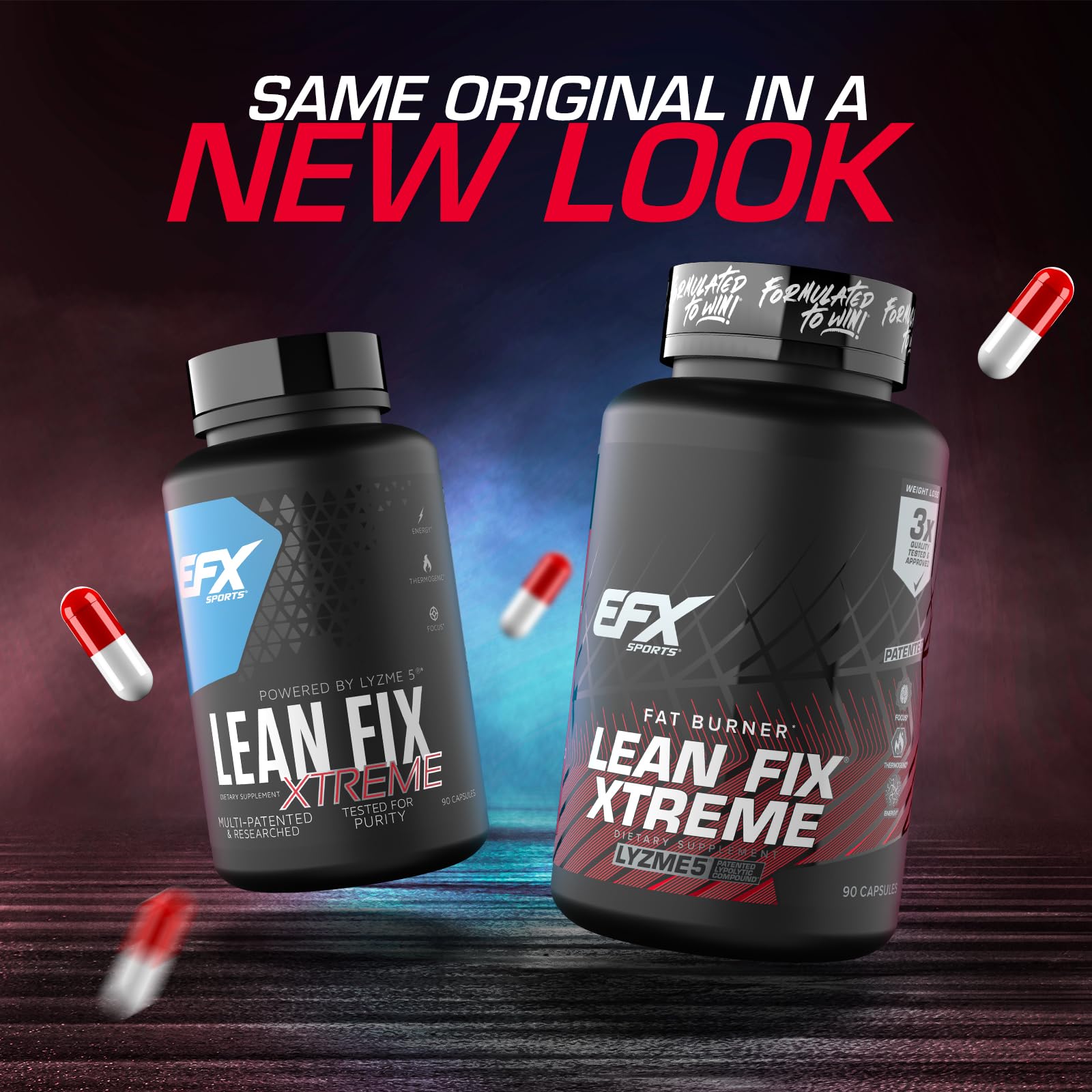 EFX Sports Lean Fix Xtreme capsules close-up highlight convenient daily intake