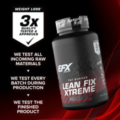 EFX Sports Lean Fix Xtreme ingredients panel illustrates key nutrients