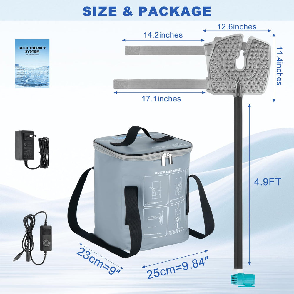 Egfvcbo knee ice machine in use with secure strap