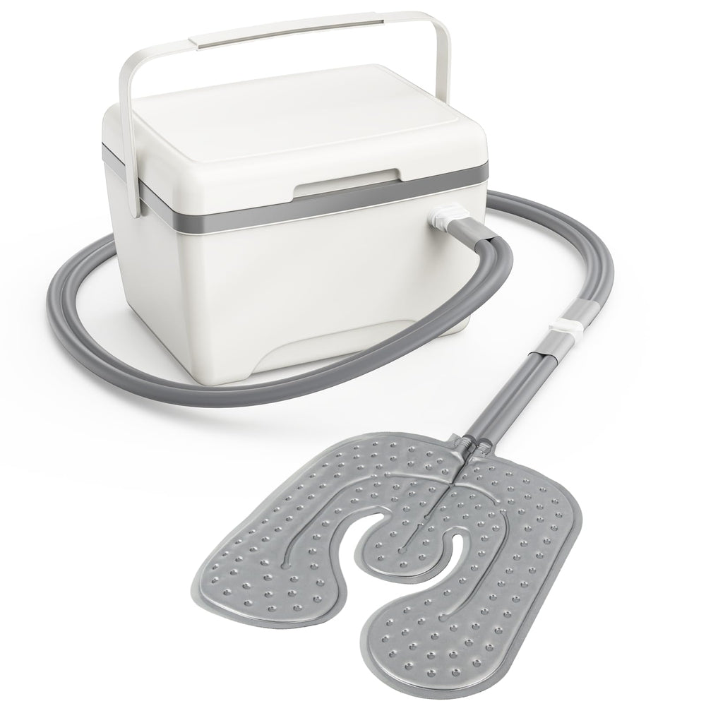Egfvcbo knee ice-therapy wrap demonstrates targeted cooling for post-surgery relief.