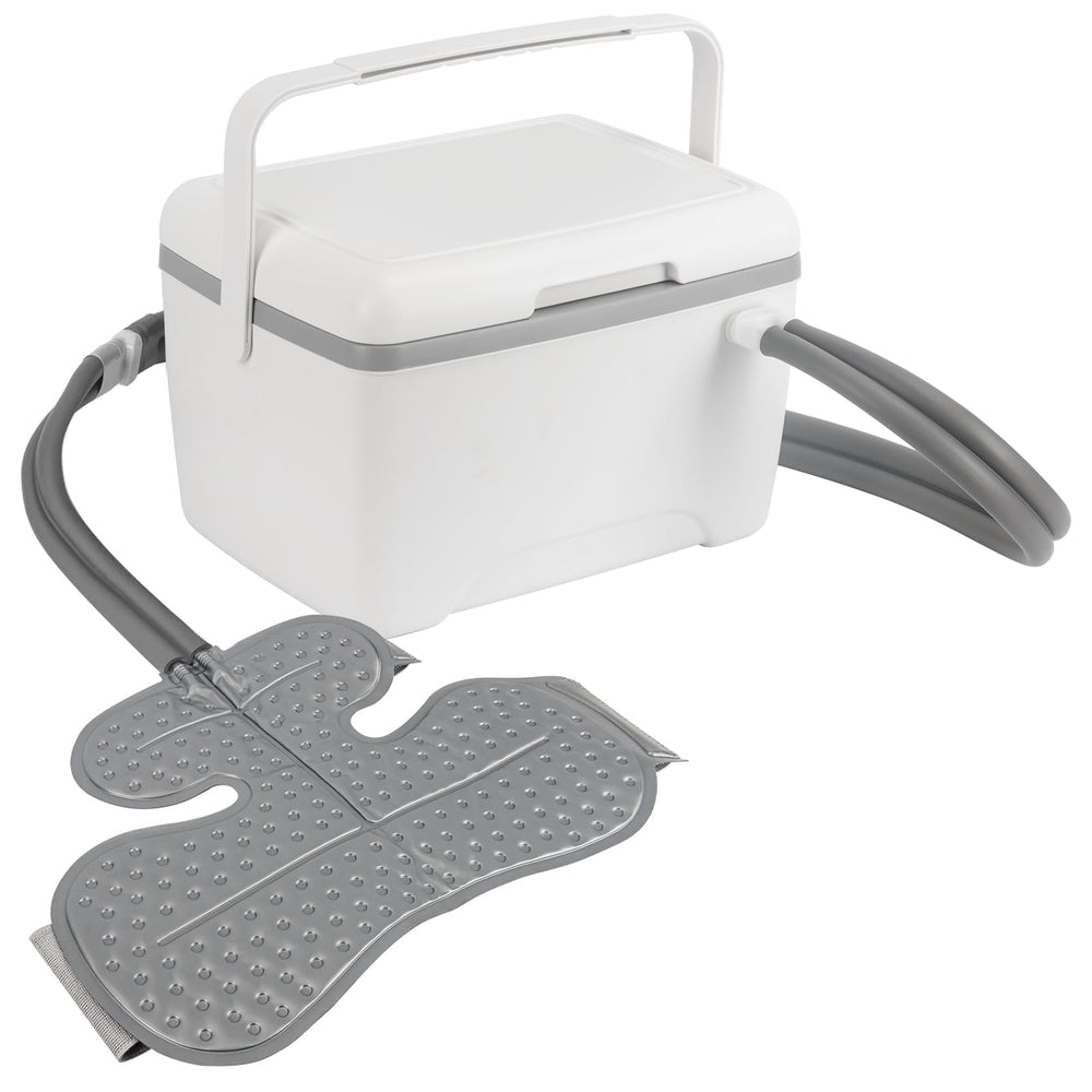 Egfvcbo shoulder ice pad offers wrap-around cooling for post-surgery comfort.