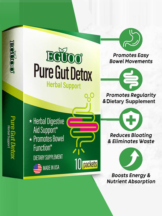 EGUOO Pure Gut Detox daily sachets ready to travel for consistent use