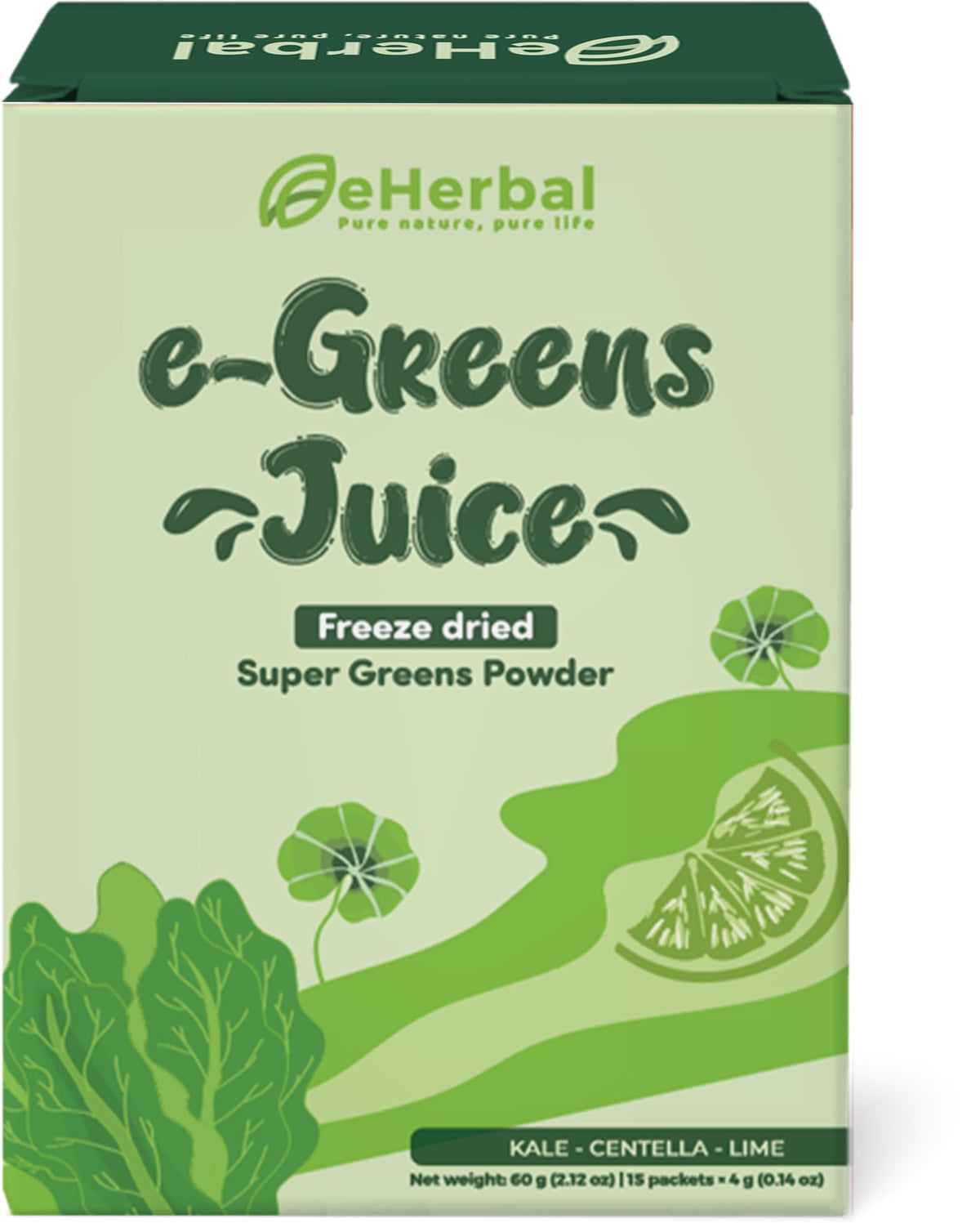 eHerbal PURE NATURE freeze-dried superfood powder pack for on-the-go nutrition