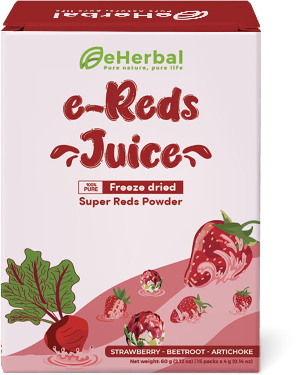 eHerbal Superfood beetroot-kombucha powder for digestive routine