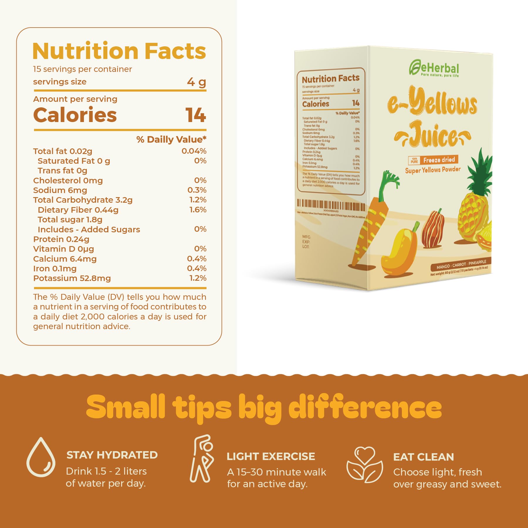 eHerbal SUPERFOOD sachets lined up for on-the-go nutrition