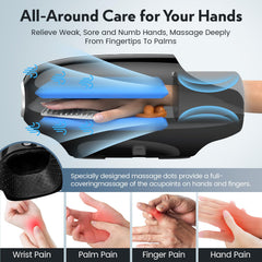 Ehightop hand massager close-up showing kneading rollers for targeted finger and palm massage.