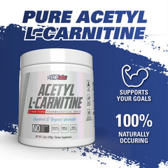 EHP Labs Acetyl L Carnitine powder measuring spoon for precise intake.