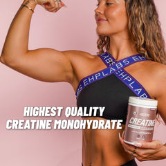 Athlete performing HIIT beside CREA-8 for energy support