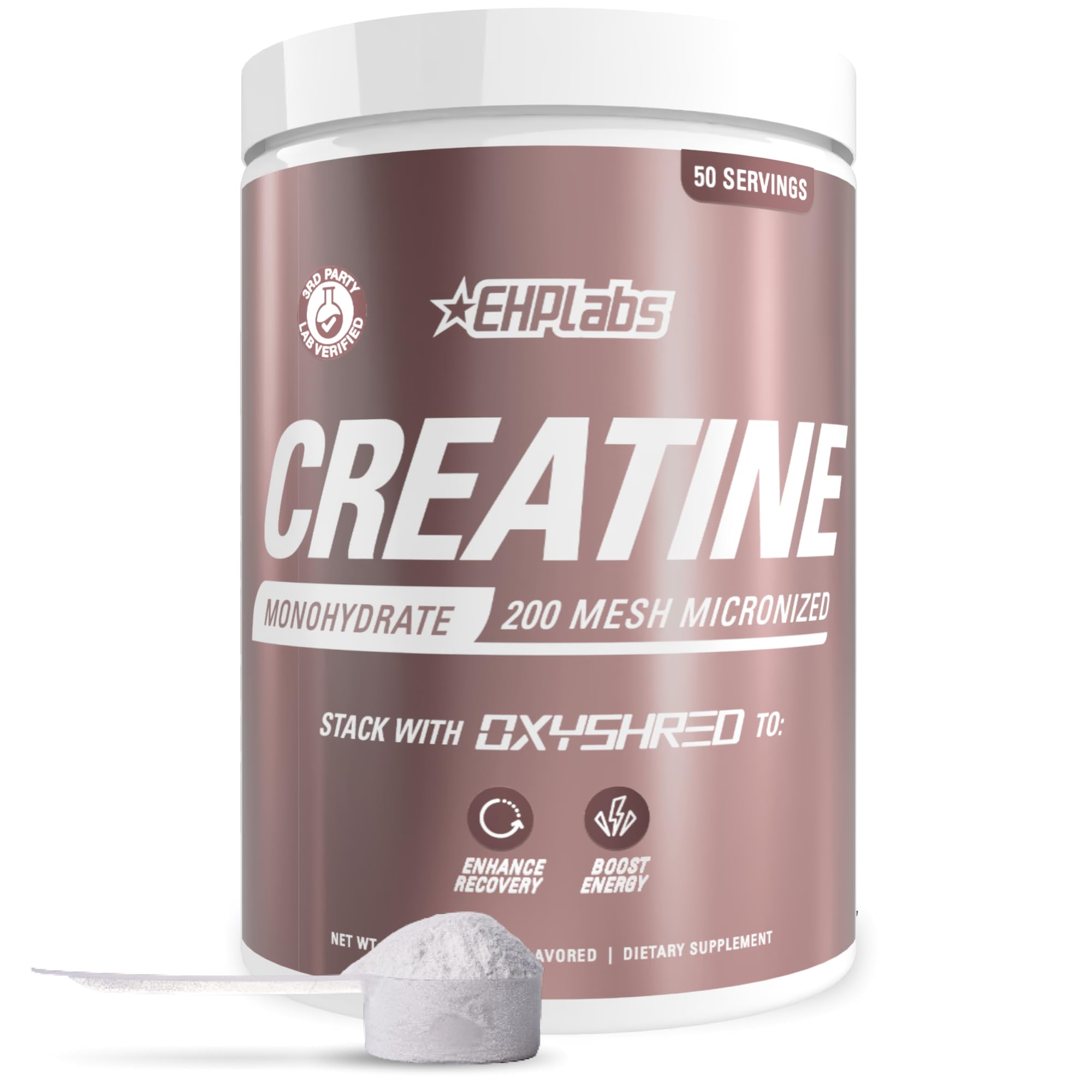 EHP Labs CREA-8 bottle front showing unflavored creatine for stronger workouts