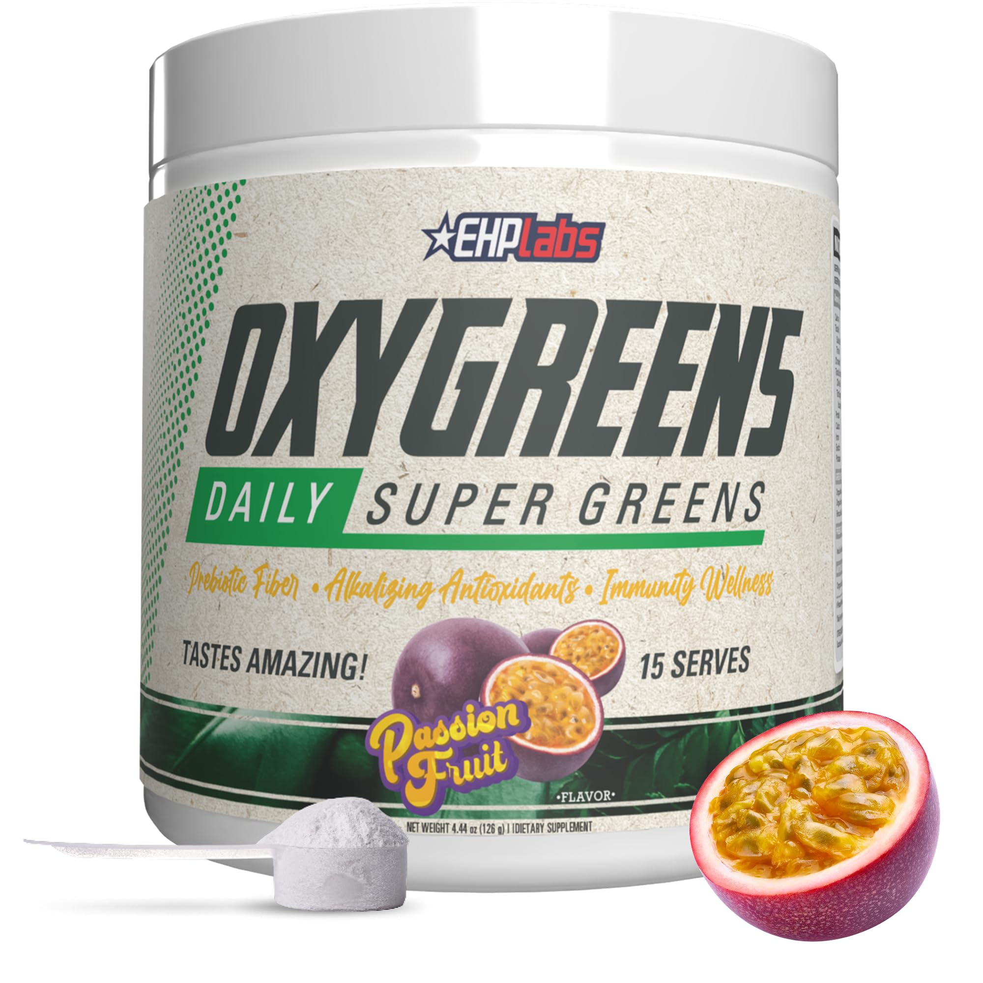 EHP Labs OxyGreens bottle front view for daily greens nutrition