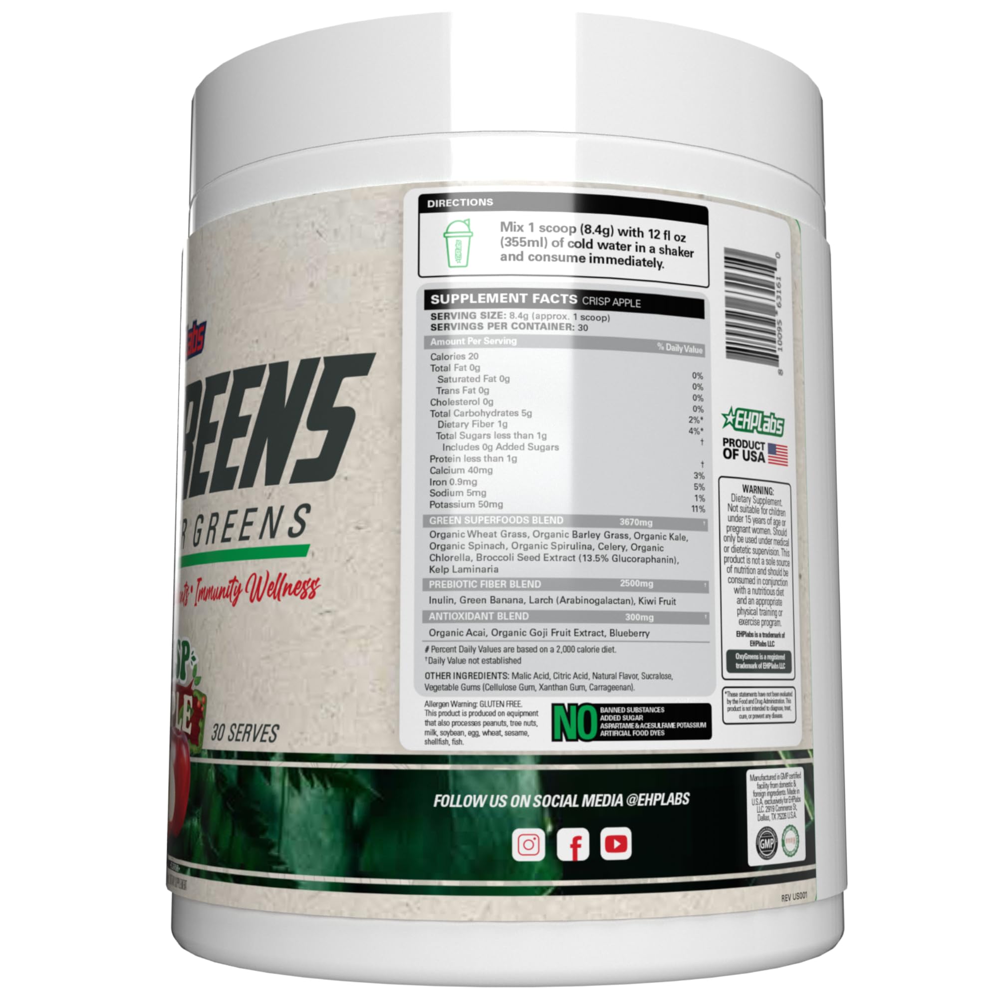 Morning routine scene features OxyGreens for a nutritious start.