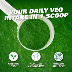 OxyGreens powder pours into glass, signaling quick, refreshing mixes on the go.