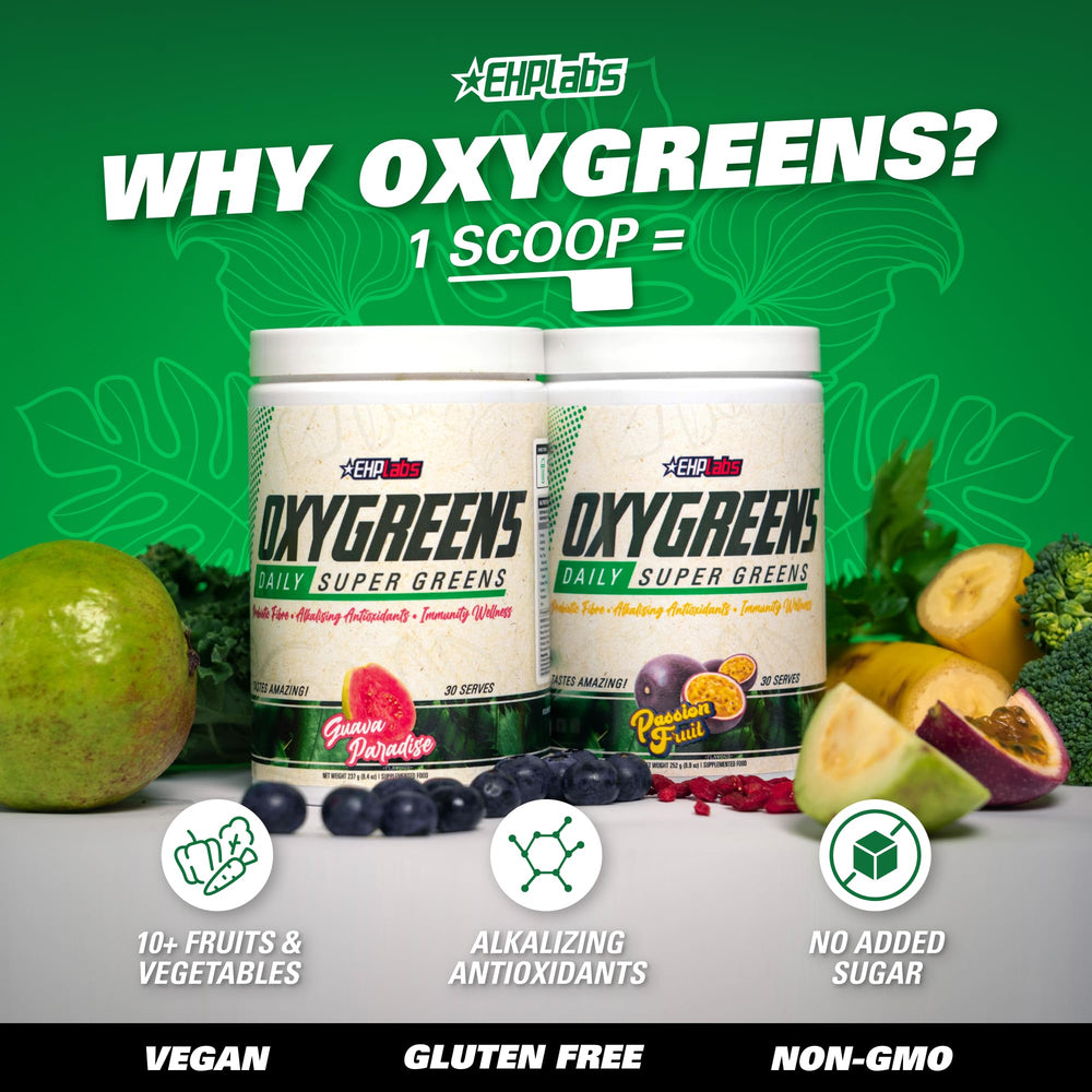 Close-up of spirulina and chlorella in OxyGreens for nutrient-dense greens.