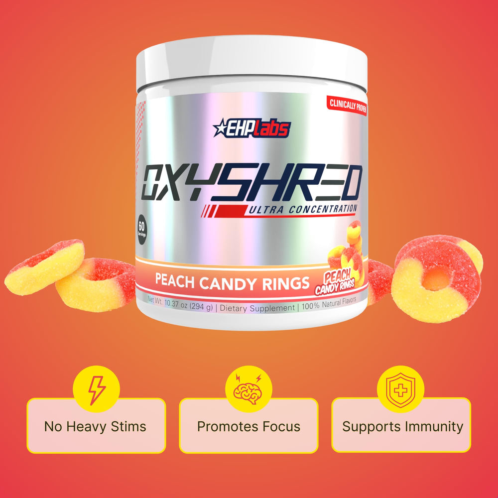 Dissolved OxyShred drink in a glass signals quick preparation.