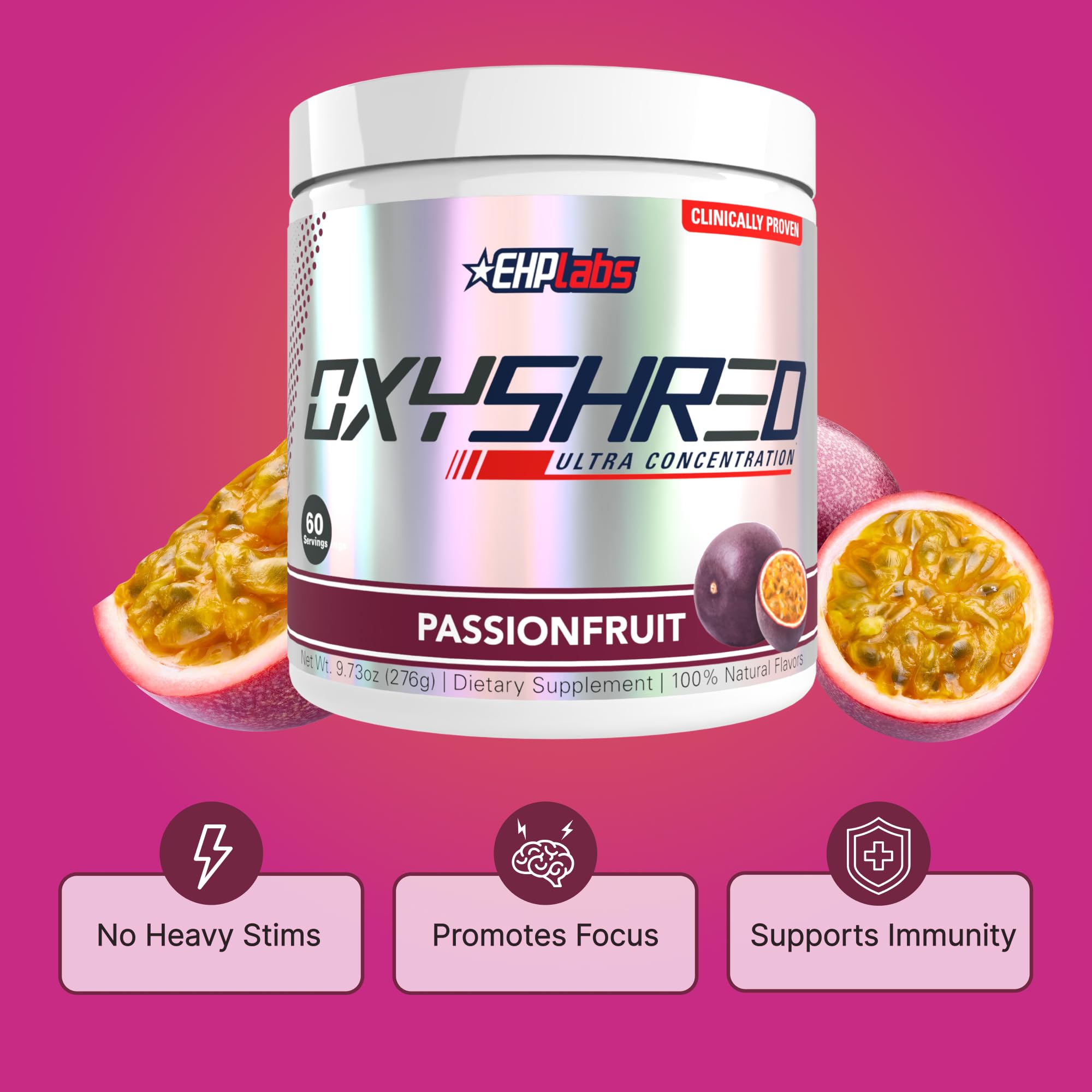 Shaker with mixed OxyShred suggests refreshing pre-workout drink
