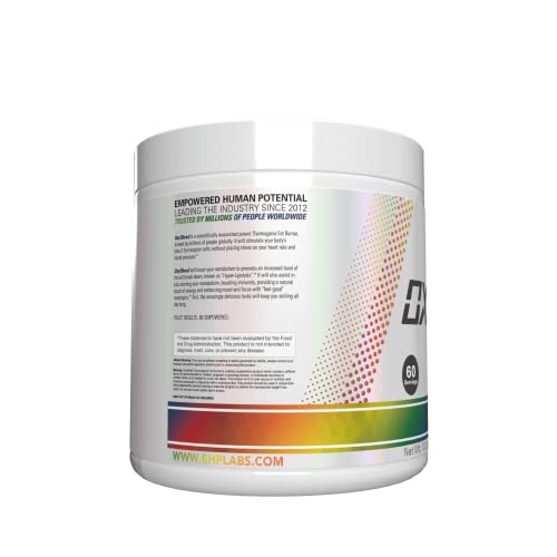 EHP Labs OxyShred gummy snake bottle back view with nutritional info.