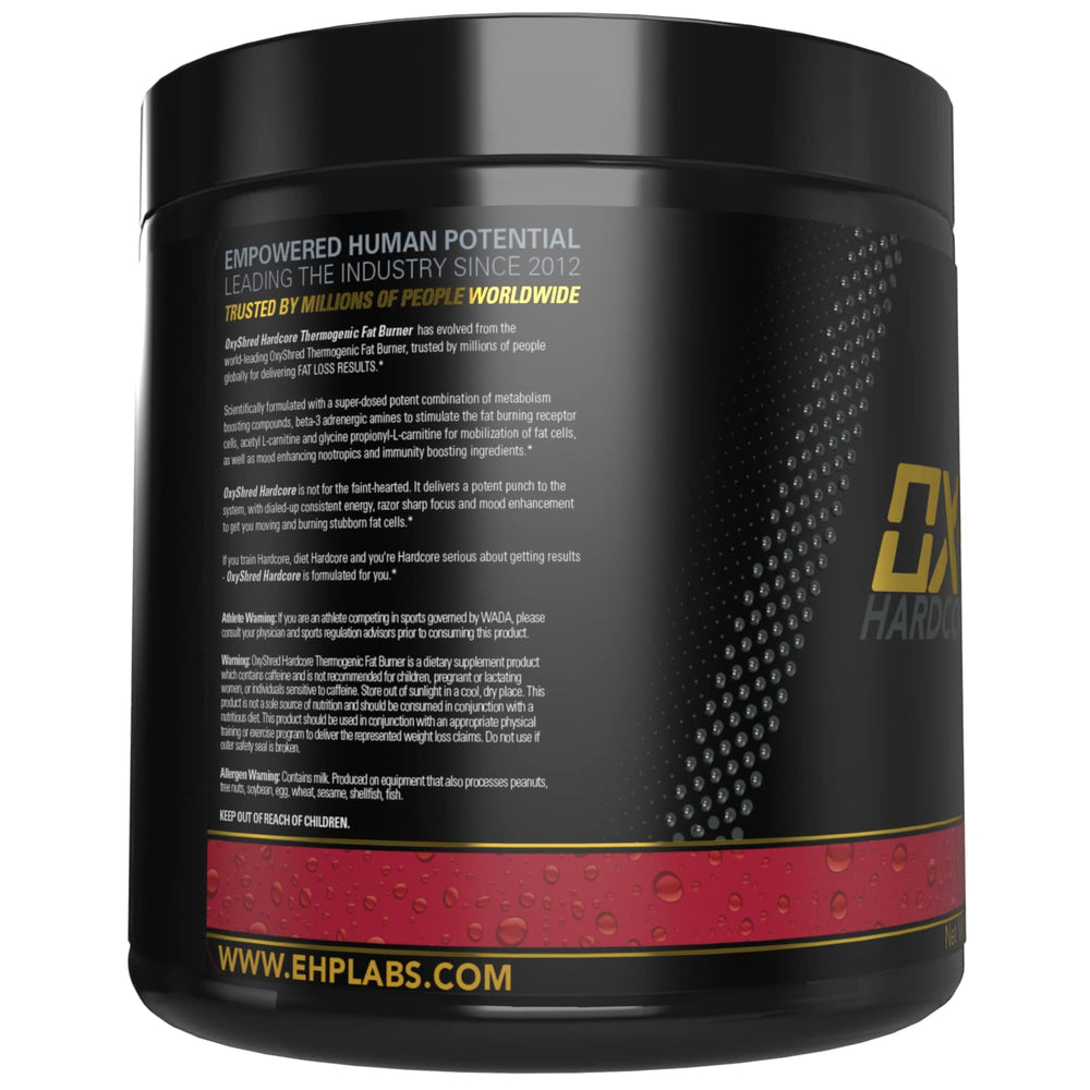 EHP Labs OxyShred Hardcore 40 servings graphic indicating value
