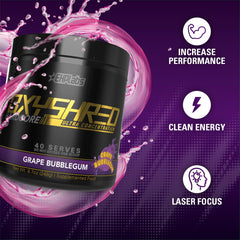 Glass of mixed OxyShred Hardcore drink ready for training