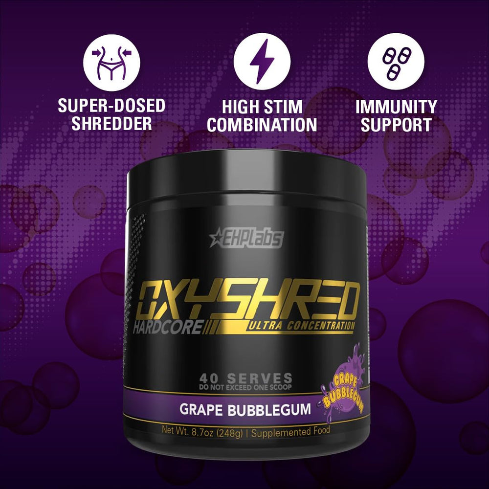 Close-up of OxyShred Hardcore label emphasizing quality and ingredients