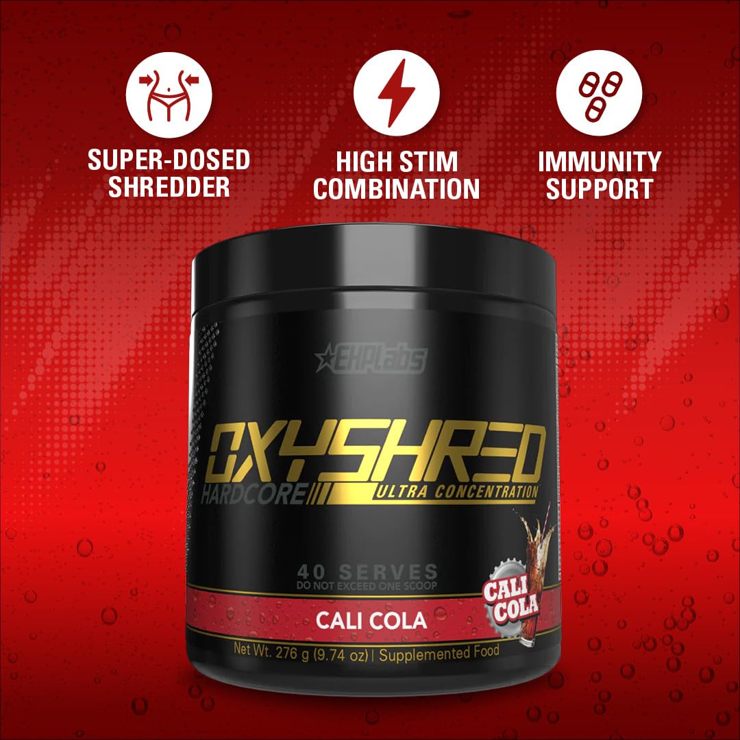 EHP Labs OxyShred Hardcore mixing in water shown for quick hydration