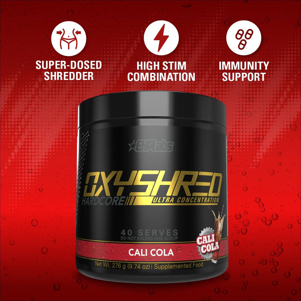 EHP Labs OxyShred Hardcore mixing in water shown for quick hydration