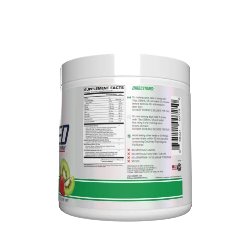 USA manufacturing tag on EHP Labs OxyShred Kiwi Strawberry reinforcing quality and compliance