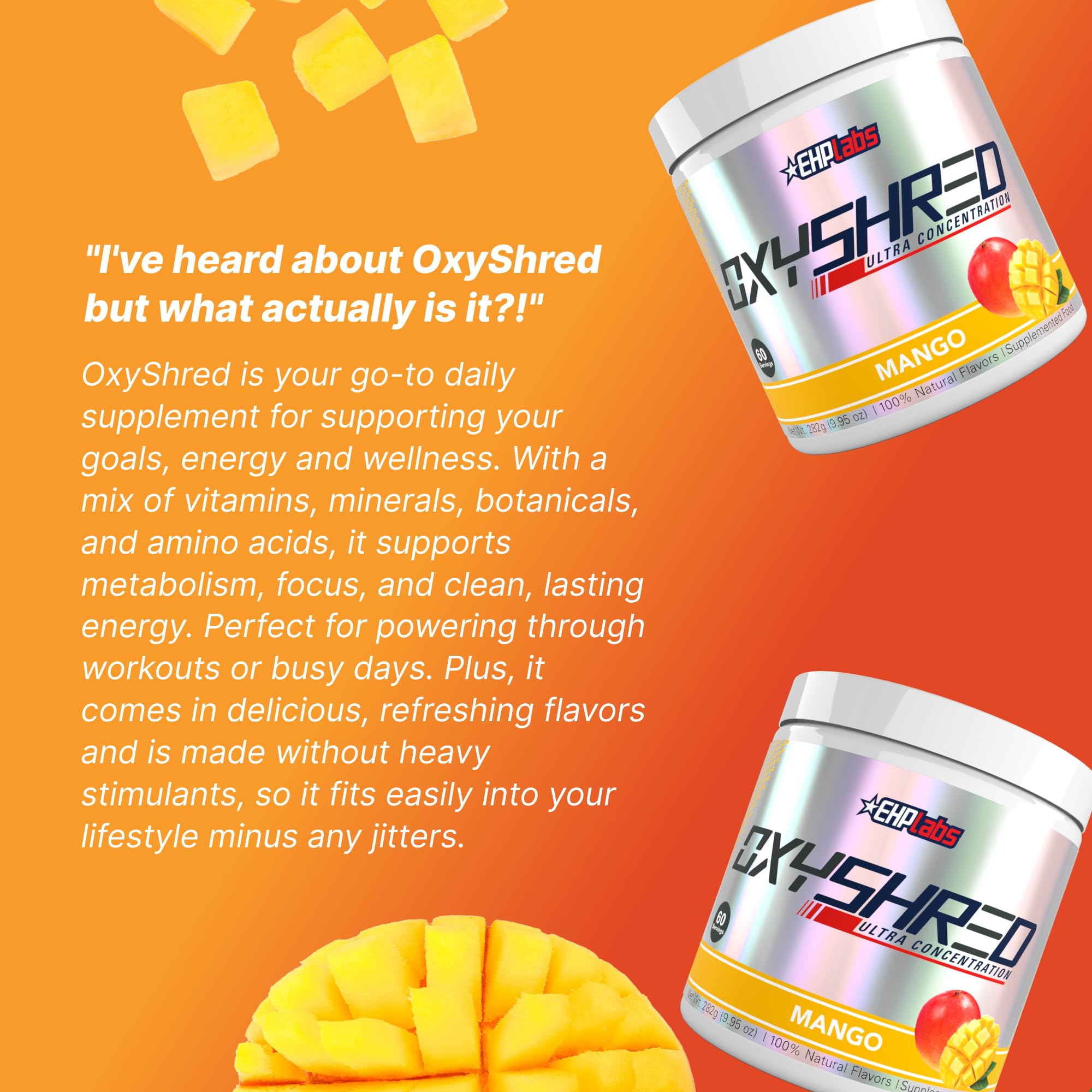 EHP Labs OxyShred label design highlighting brand quality