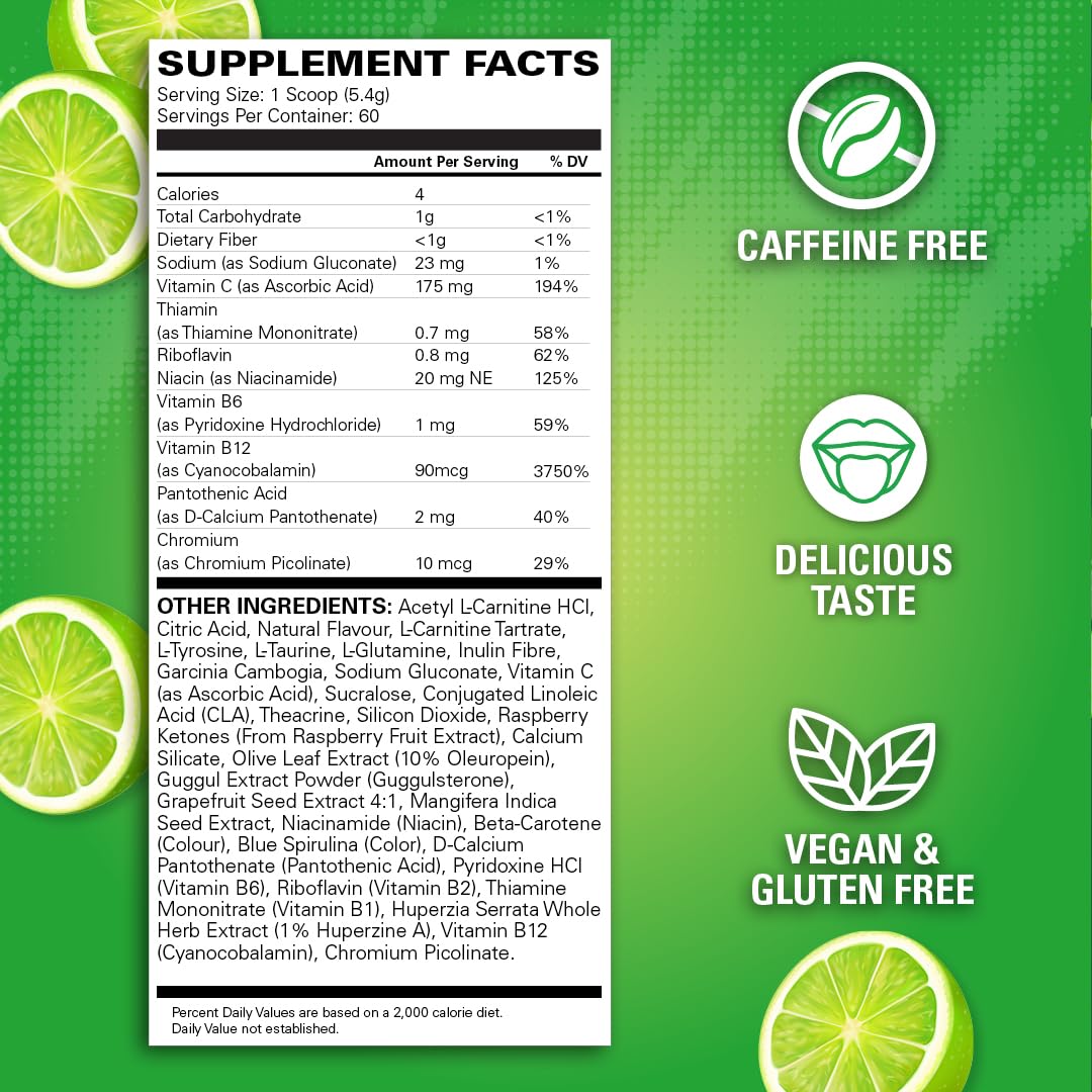 Front of the EHP Labs OxyShred Mojito package highlights non-stimulant pre-workout appeal.