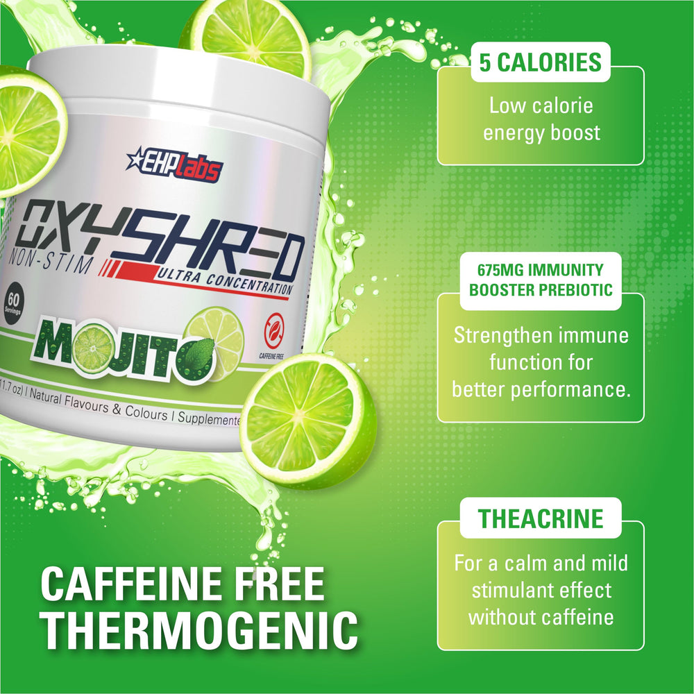 EHP Labs OxyShred Mojito scoop helps precise pre-workout dosing.