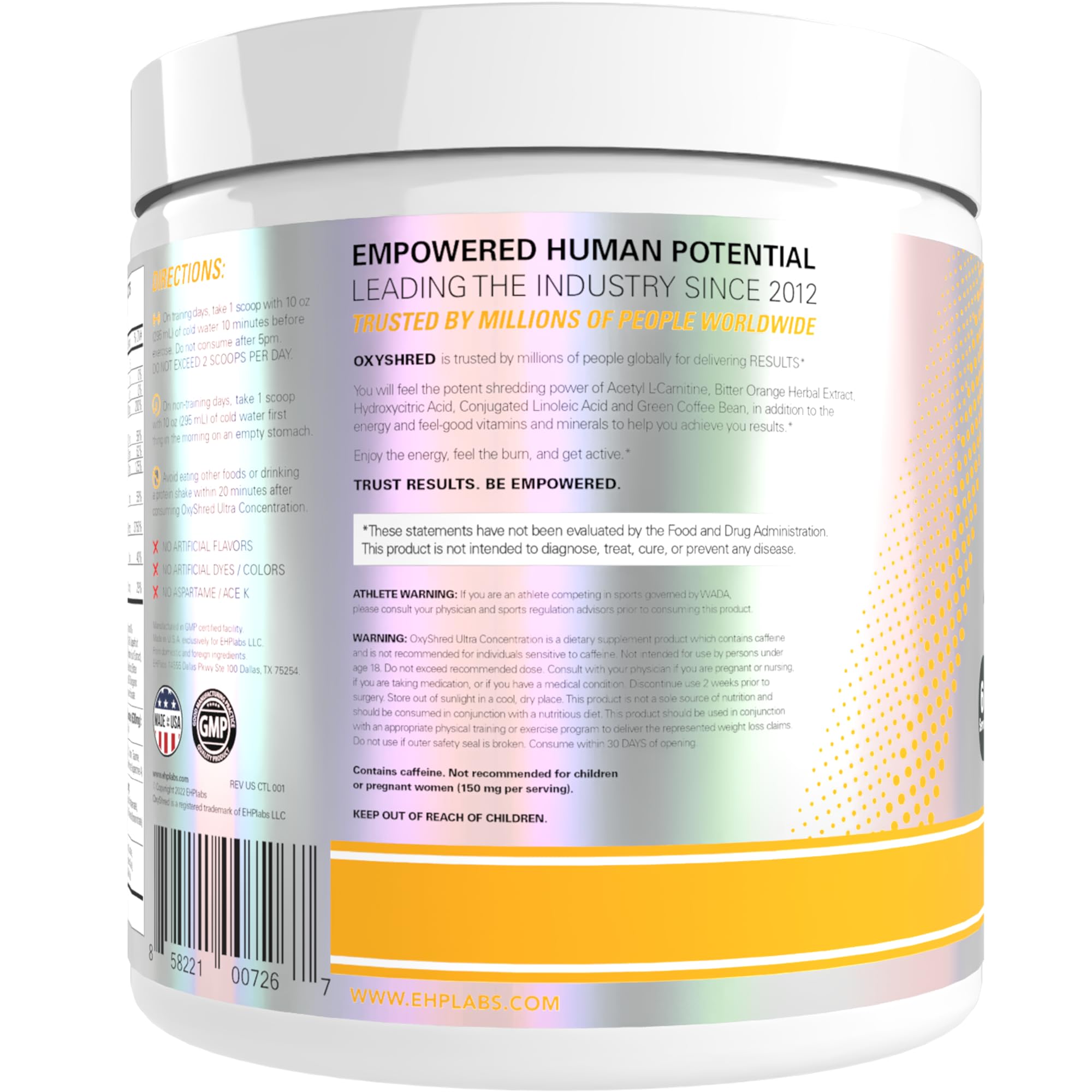 EHP Labs OxyShred ready-to-drink mango mix for daily activity