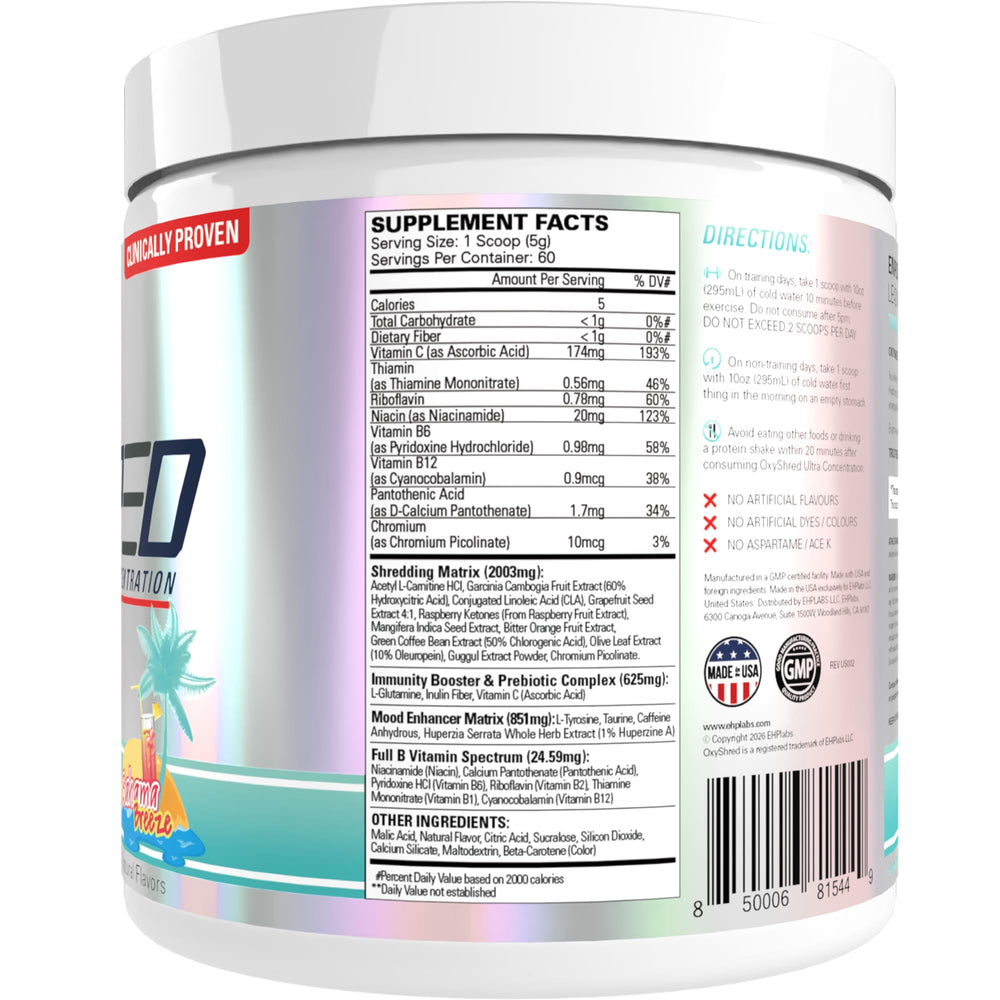 Gym bag ready with OxyShred for training.