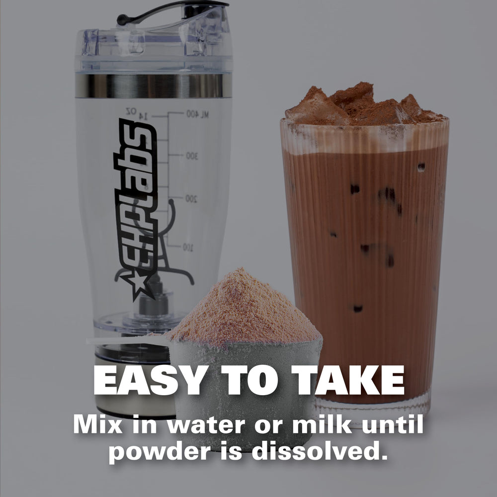 EHP Labs OxyWhey after workout serving paired with towel conveys recovery use