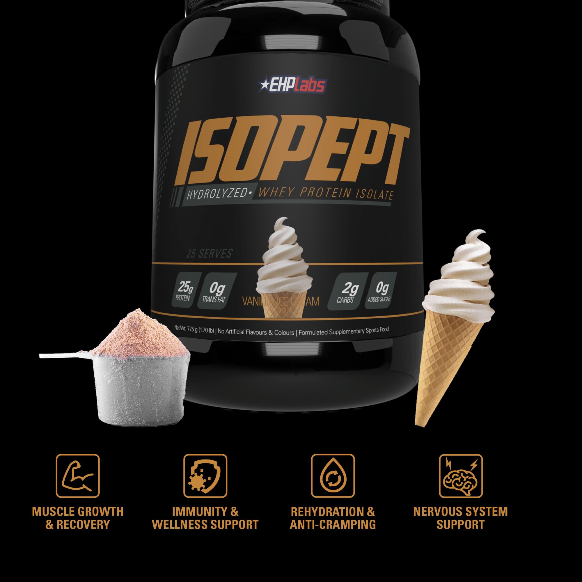 EHPlabs IsoPept shake being poured after training for convenient fueling.