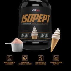 EHPlabs IsoPept shake being poured after training for convenient fueling.