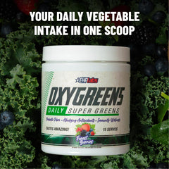 Scoop beside a glass symbolizing quick daily greens routine.