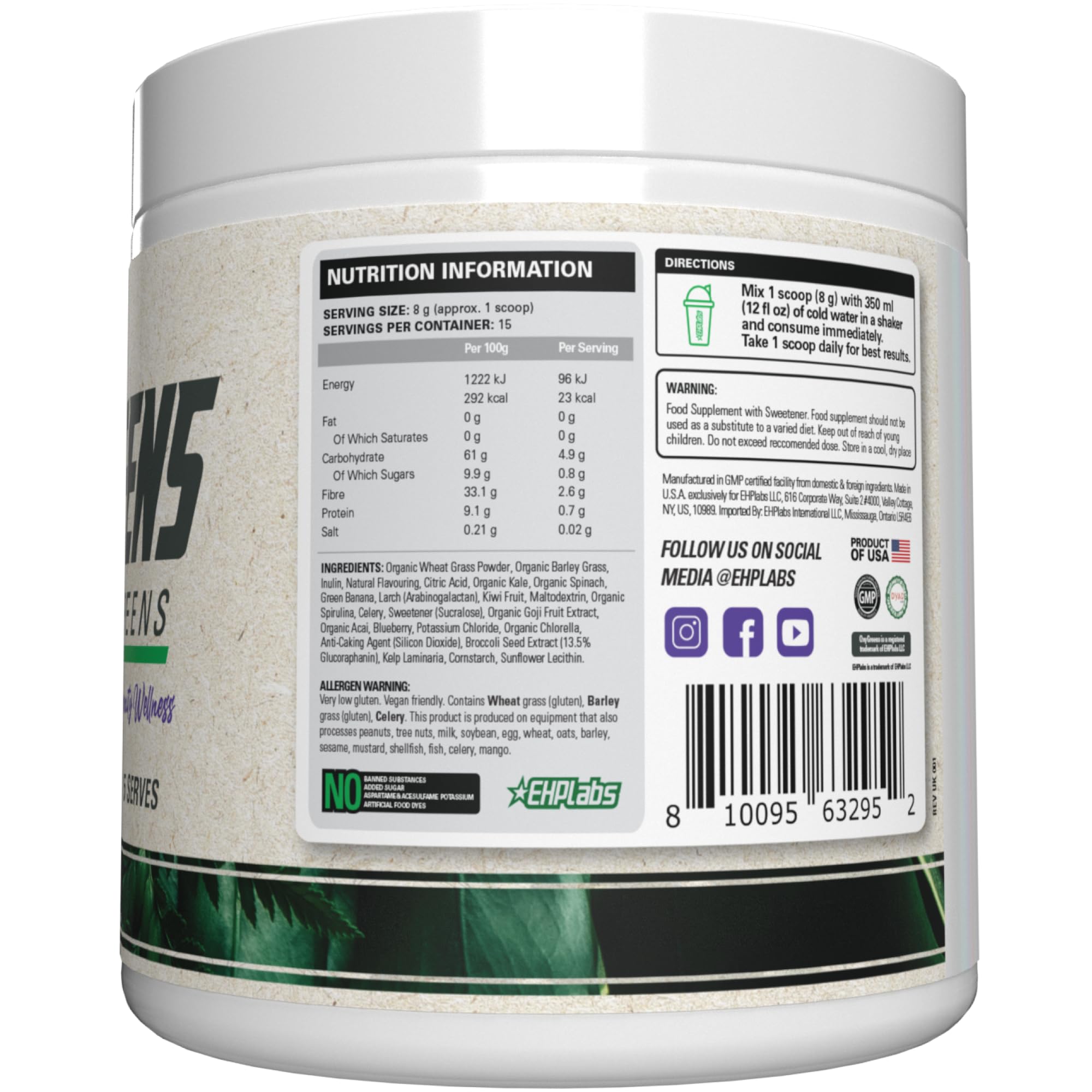 Label details showing no artificial colors and high-quality standards.
